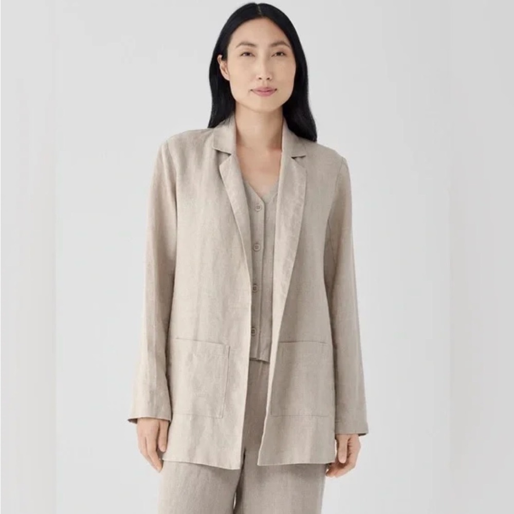 Eileen Fisher Organic Linen Long Blazer